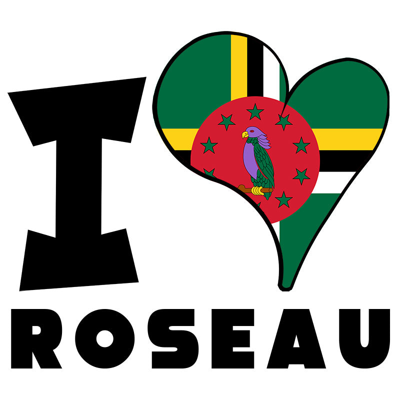 Unisex Hoodie - I Love Roseau Flag