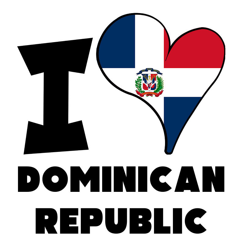 Unisex Hoodie - I Love Dominican Republic Flag