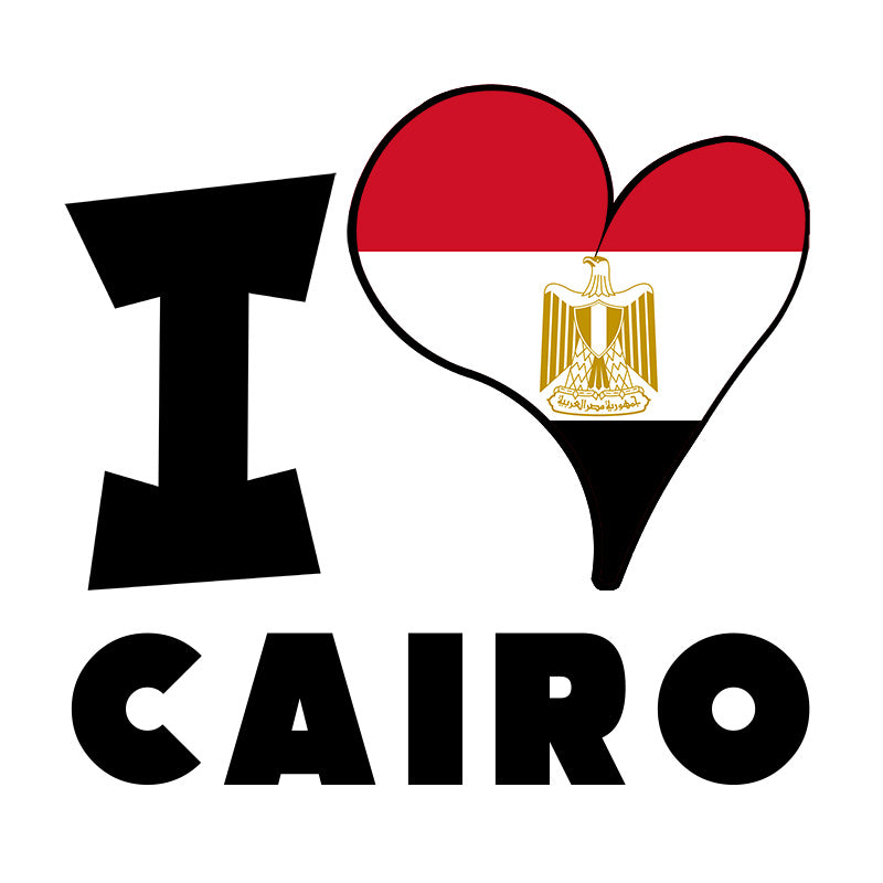 Unisex Sweatshirt - I Love Cairo Flag