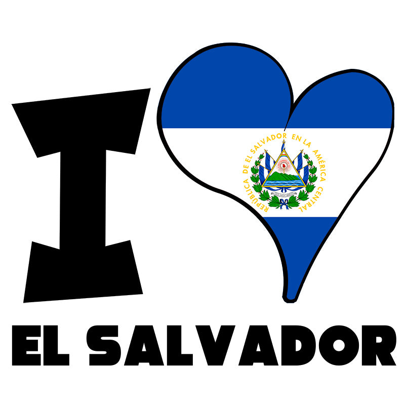 Unisex Hoodie - I Love El Salvador Flag