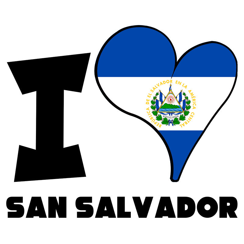 Unisex Hoodie - I Love San Salvador Flag