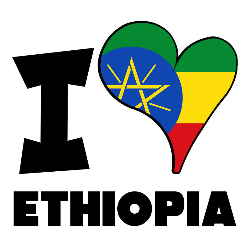 Unisex Sweatshirt - I Love Ethiopia Flag