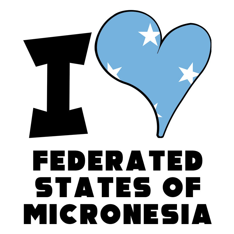 Unisex Hoodie - I Love Federated States of Micronesia Flag