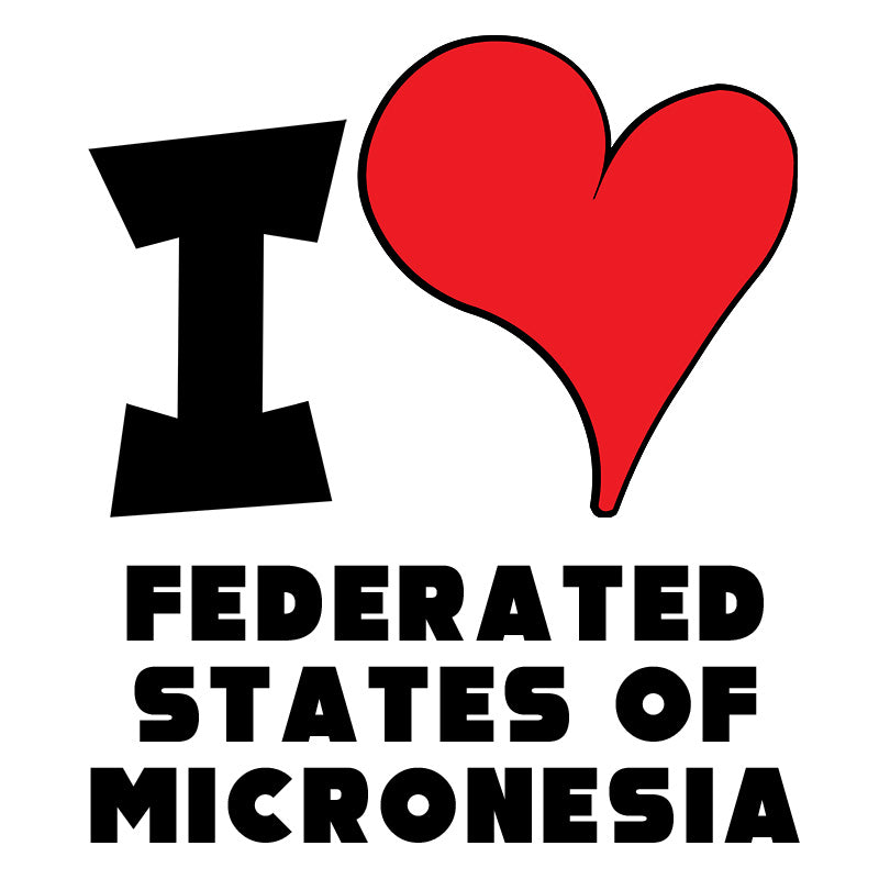 Unisex Hoodie - I Love Federated States of Micronesia Red