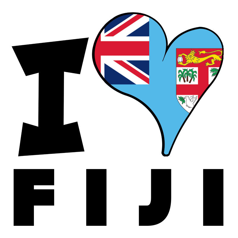 Unisex Hoodie - I Love Fiji Flag