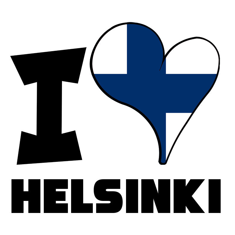 Unisex Hoodie - I Love Helsinki Flag