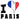 Unisex t-shirt - I Love Paris with scratchy flag