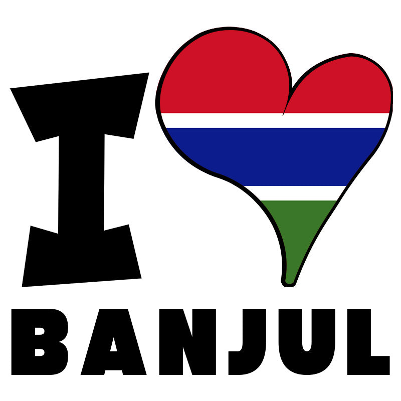 Unisex Hoodie - I Love Banjul Flag