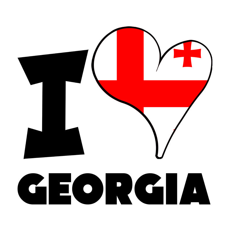 Unisex Hoodie - I Love Georgia Flag