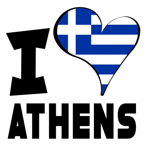 Unisex Sweatshirt - I Love Athens Flag