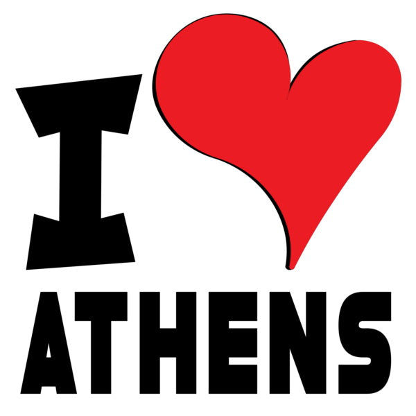 Unisex Hoodie - I Love Athens Red