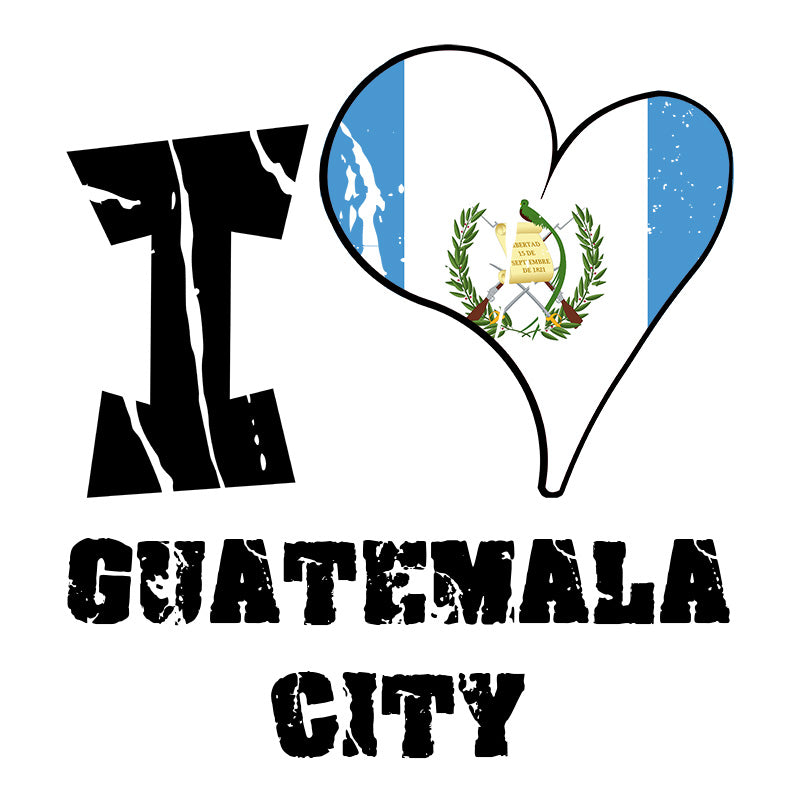 Unisex Sweatshirt - I Love Guatemala City with scratchy flag