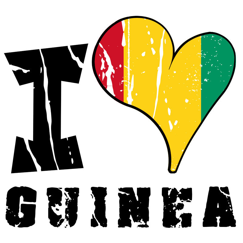 Unisex Sweatshirt - I Love Guinea with scratchy flag