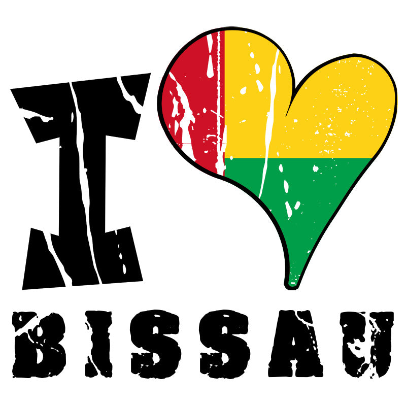 Unisex Sweatshirt - I Love Bissau with scratchy flag