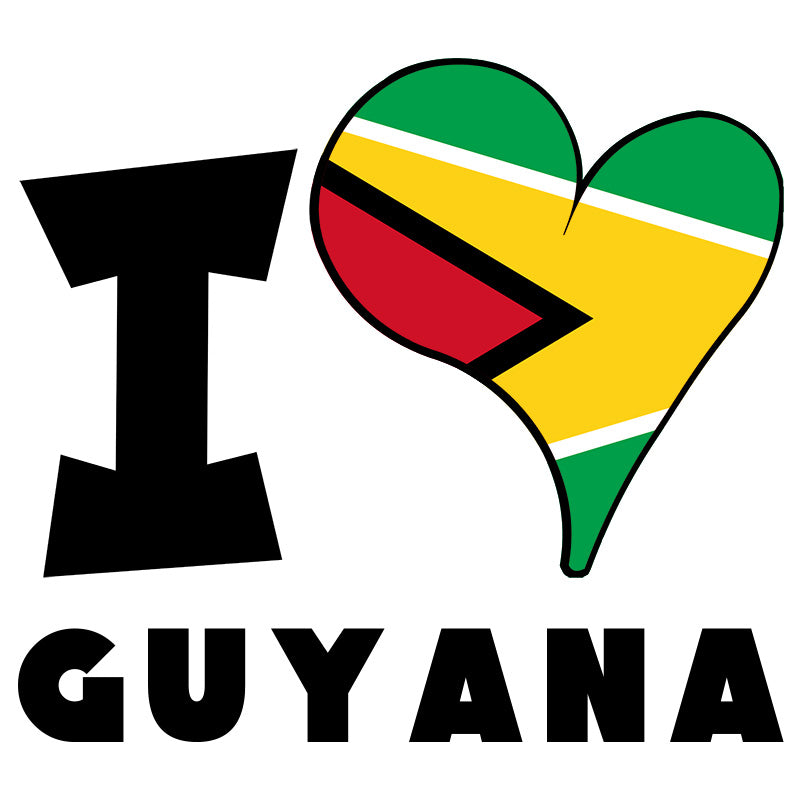 Unisex Hoodie - I Love Guyana Flag