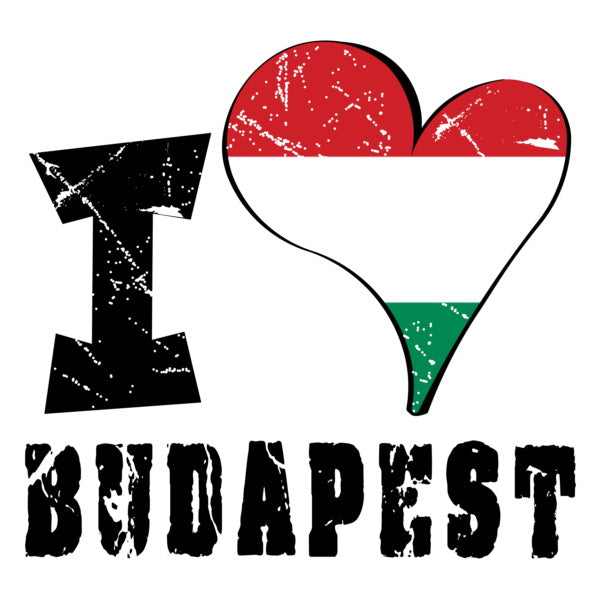 Unisex Sweatshirt - I Love Budapest with scratchy flag