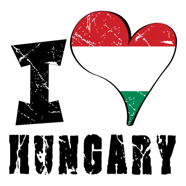 Unisex Sweatshirt - I Love Hungary with scratchy flag