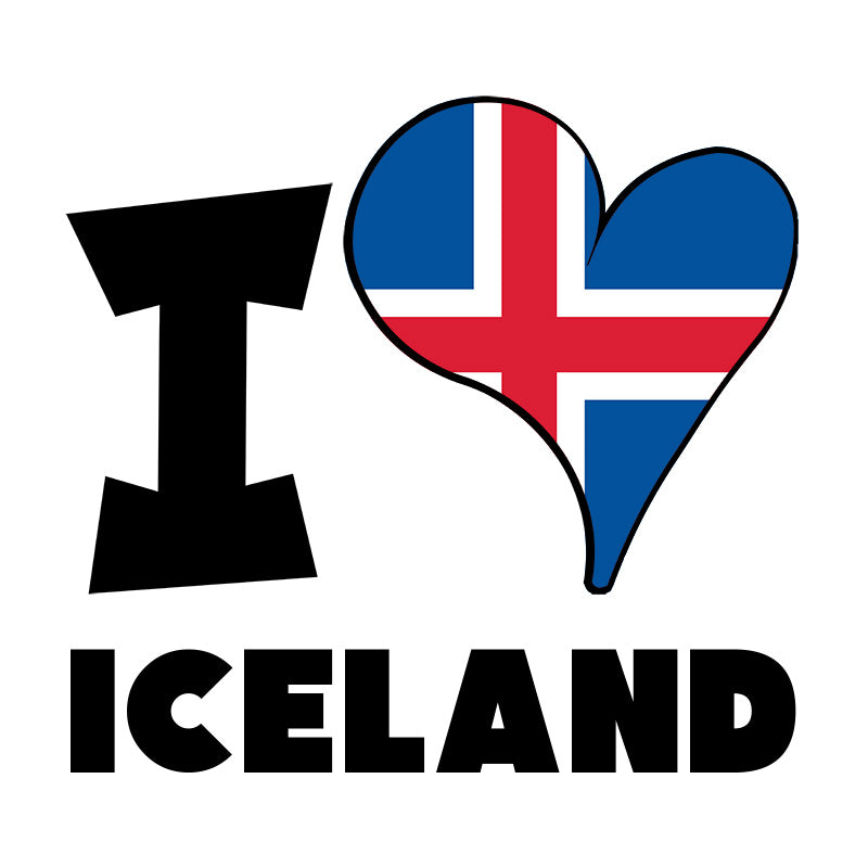 Unisex Sweatshirt - I Love Iceland Flag