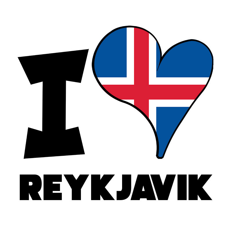 Unisex Hoodie - I Love Reykjavík Flag