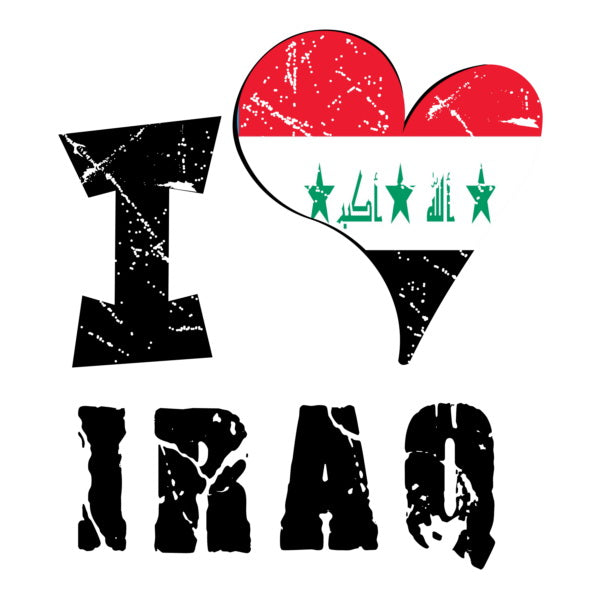 Unisex Sweatshirt - I Love Iraq with scratchy flag