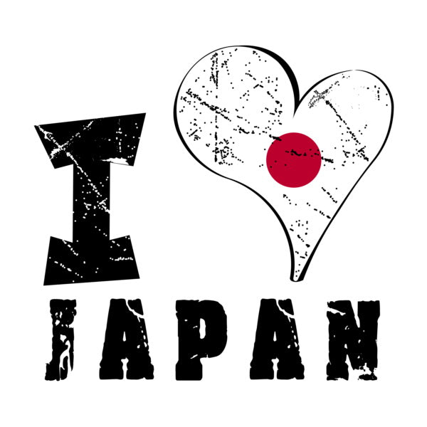 Unisex Sweatshirt - I Love Japan with scratchy flag