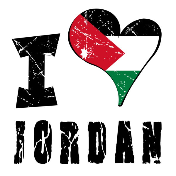 Unisex Sweatshirt - I Love Jordan with scratchy flag