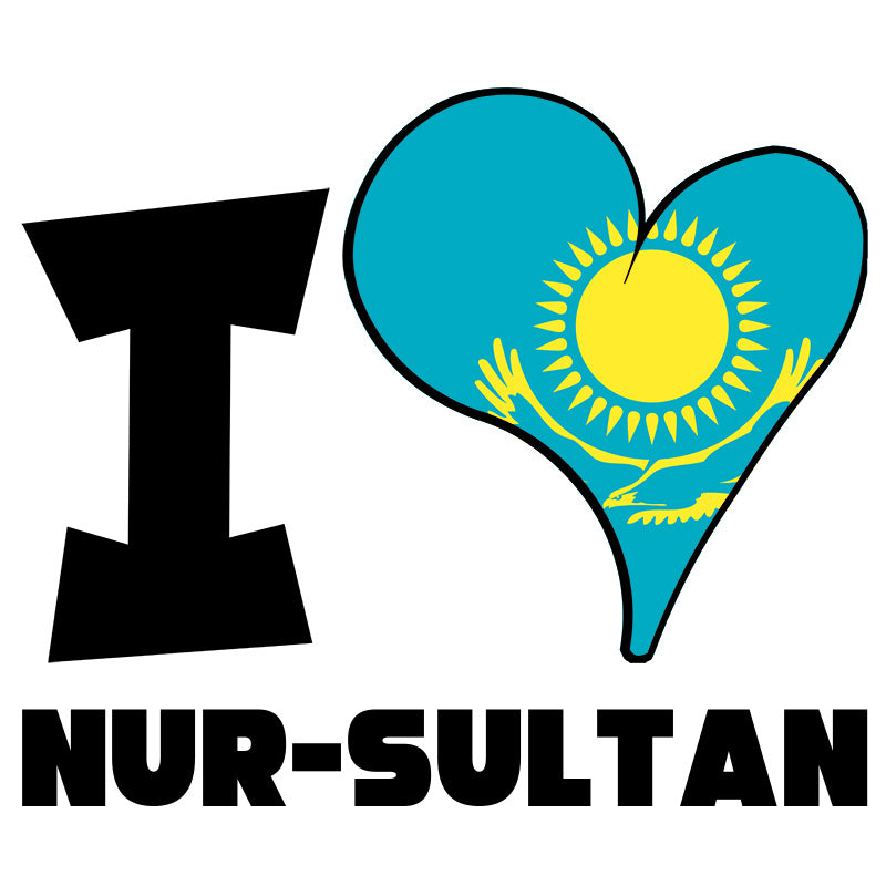 Unisex Hoodie - I Love Nur-Sultan Flag