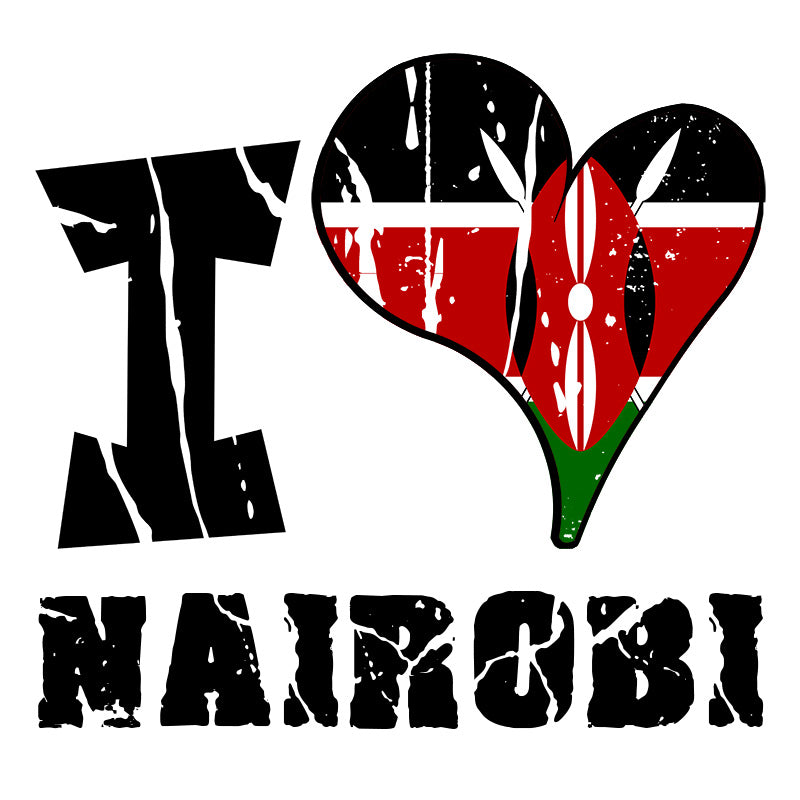 Unisex Sweatshirt - I Love Nairobi with scratchy flag