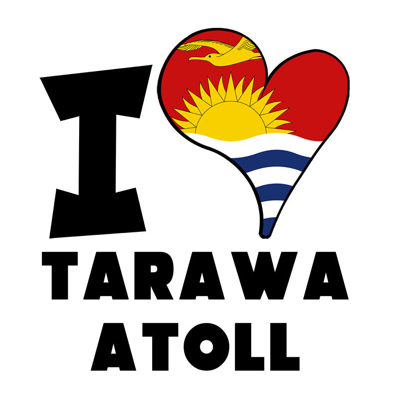 Unisex Hoodie - I Love Tarawa Atoll Flag