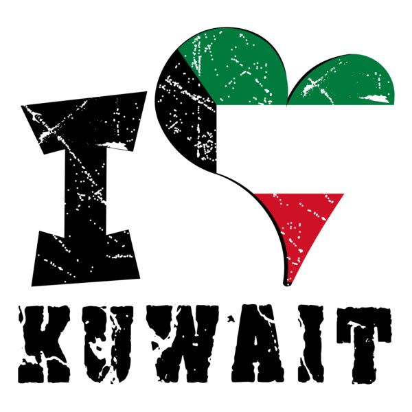 Unisex Sweatshirt - I Love Kuwait with scratchy flag