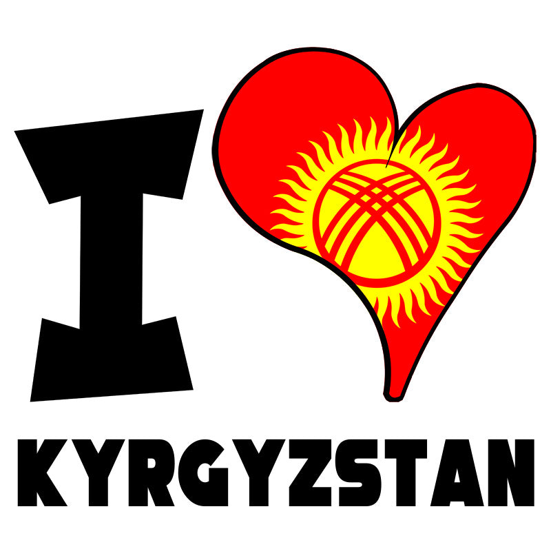 Unisex Hoodie - I Love Kyrgyzstan Flag