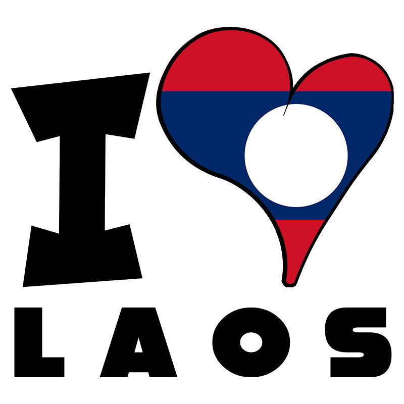 Unisex Hoodie - I Love Laos Flag