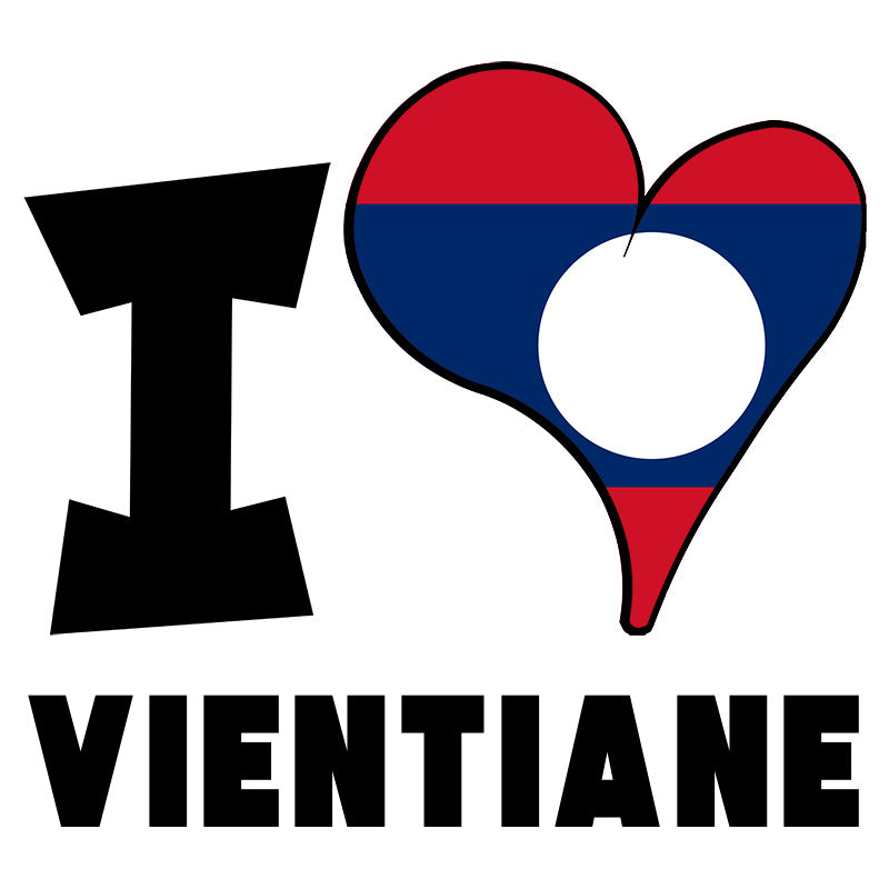 Unisex Sweatshirt - I Love Vientiane Flag