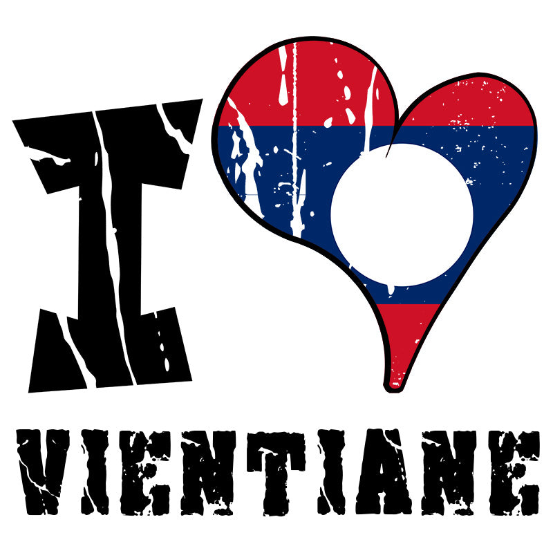 Unisex Sweatshirt - I Love Vientiane with scratchy flag