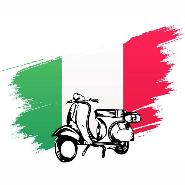 Unisex t-shirt - Italian Flag And Vespa