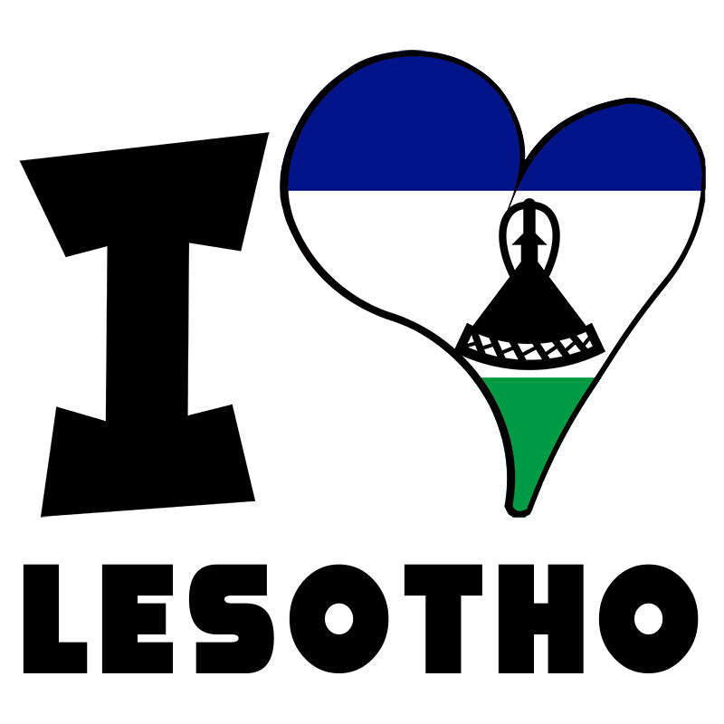 Unisex Hoodie - I Love Lesotho Flag