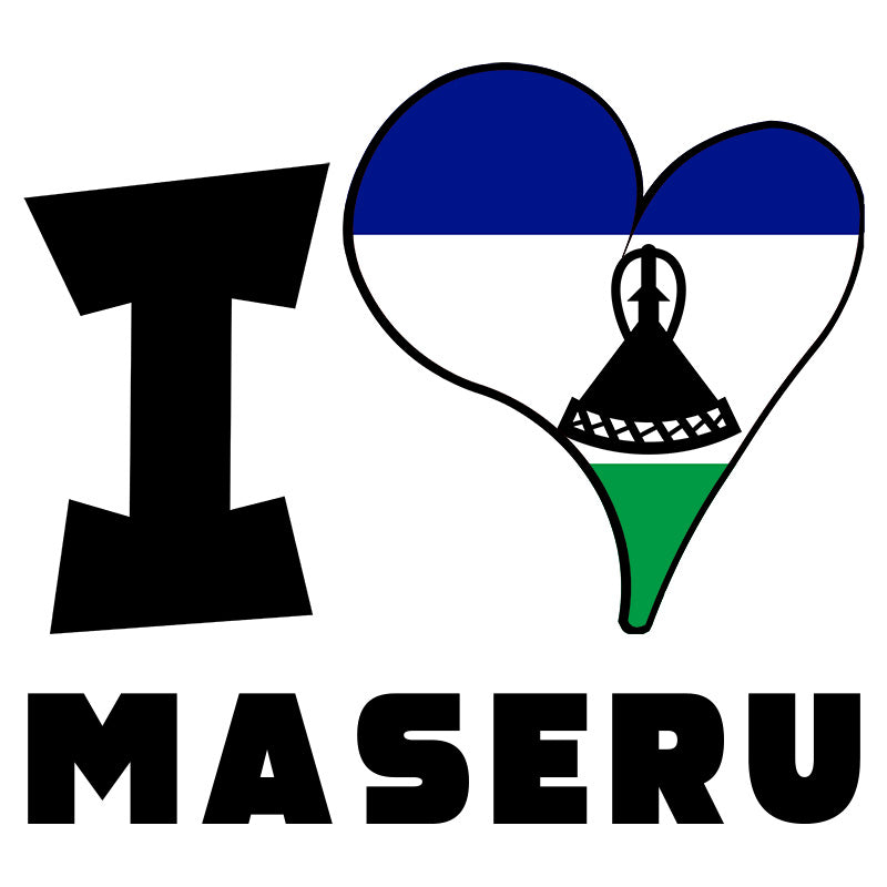 Unisex Hoodie - I Love Maseru Flag