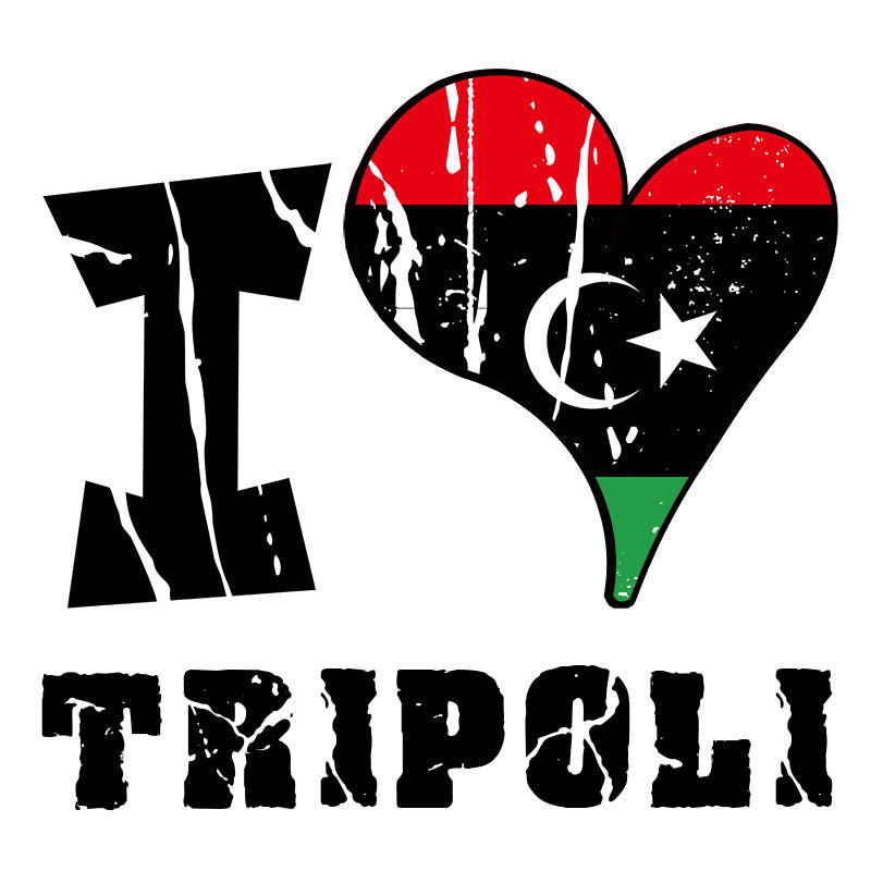 Unisex Sweatshirt - I Love Tripoli with scratchy flag