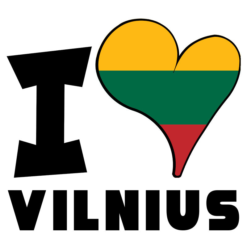 Unisex Hoodie - I Love Vilnius Flag