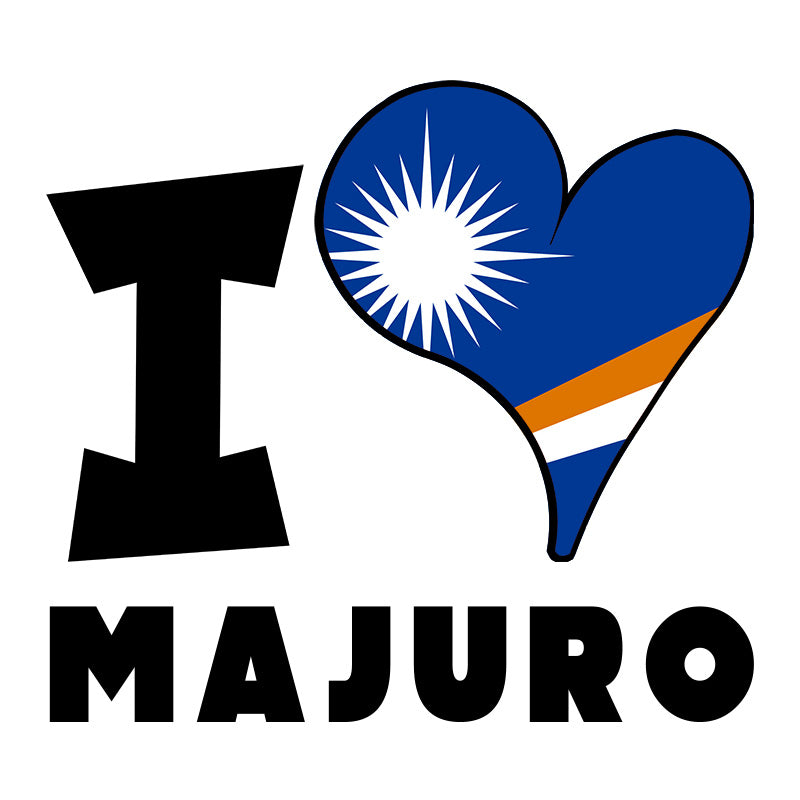 Unisex Hoodie - I Love Majuro Flag