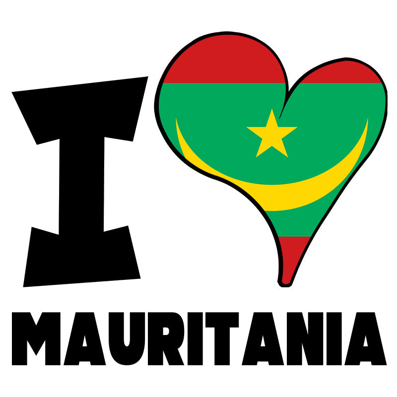 Unisex Hoodie - I Love Mauritania Flag