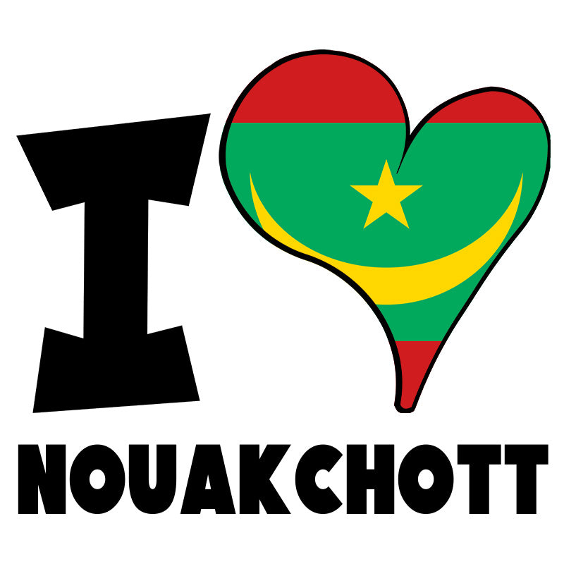 Unisex Hoodie - I Love Nouakchott Flag