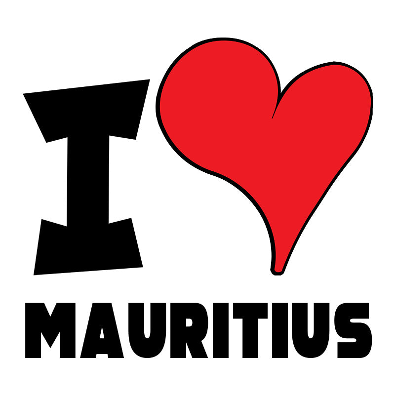 Unisex Hoodie - I Love Mauritius Red