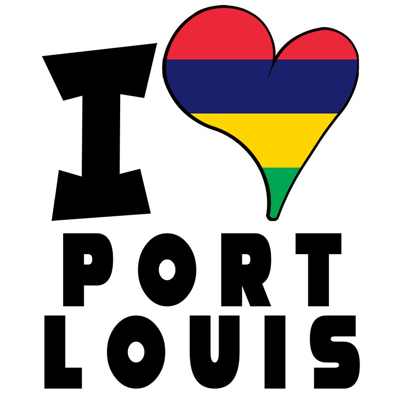 Unisex Sweatshirt - I Love Port Louis Flag