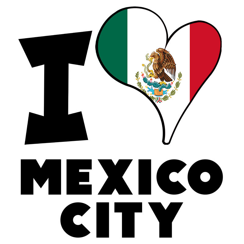 Unisex Hoodie - I Love Mexico City Flag