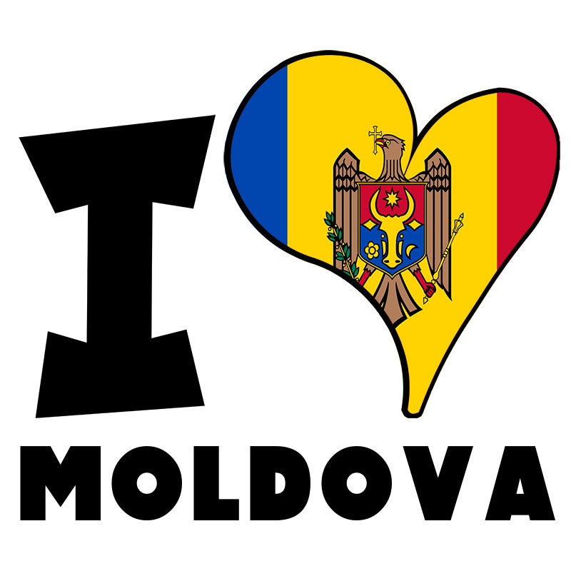 Unisex Sweatshirt - I Love Moldova Flag