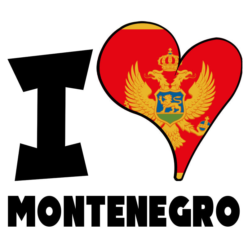 Unisex Hoodie - I Love Montenegro Flag