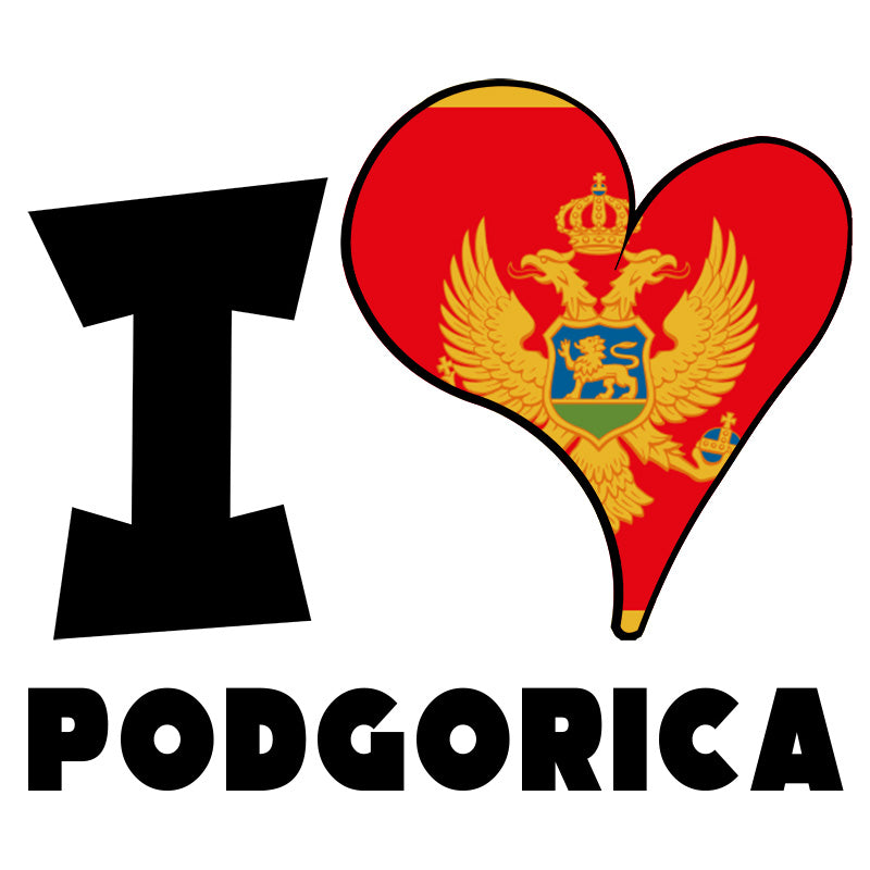 Unisex Sweatshirt - I Love Podgorica Flag