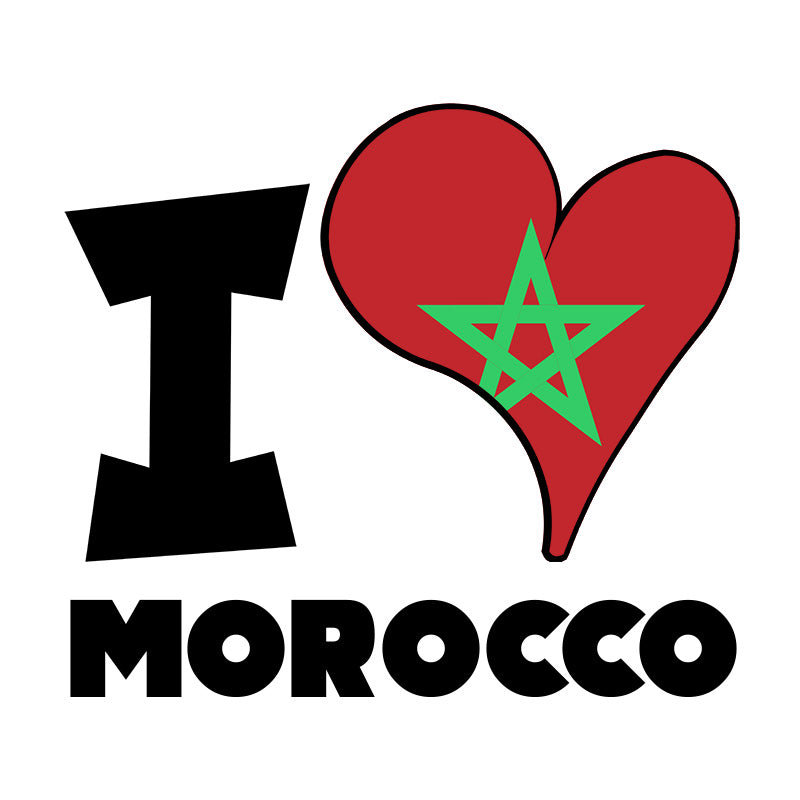 Unisex Hoodie - I Love Morocco Flag