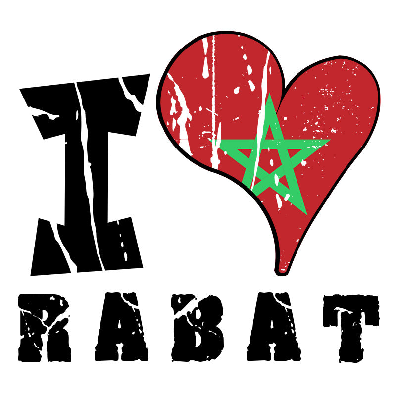 Unisex Sweatshirt - I Love Rabat with scratchy flag